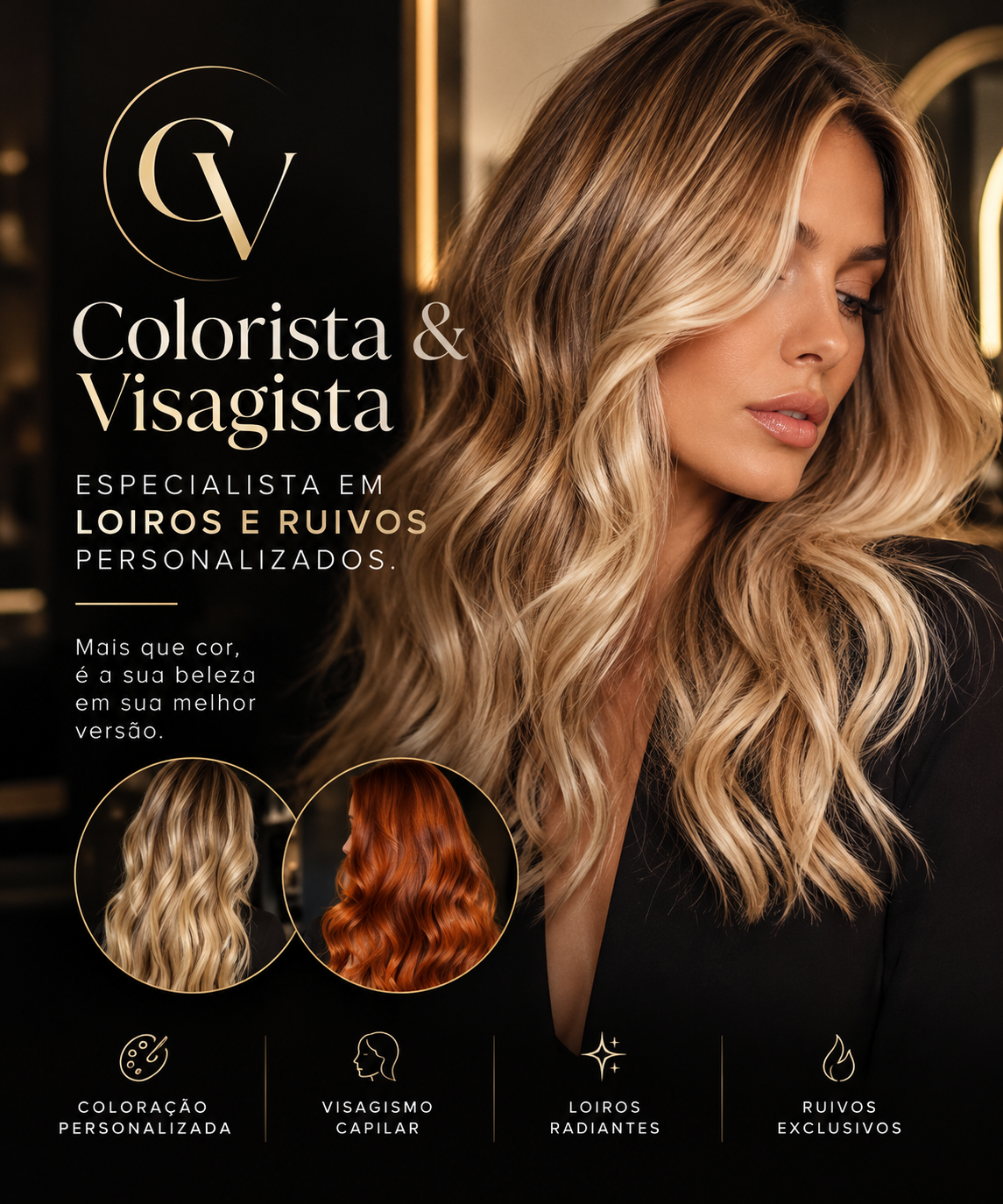 Jessica Motta — Colorista & Visagista, especialista em loiros e ruivos personalizados